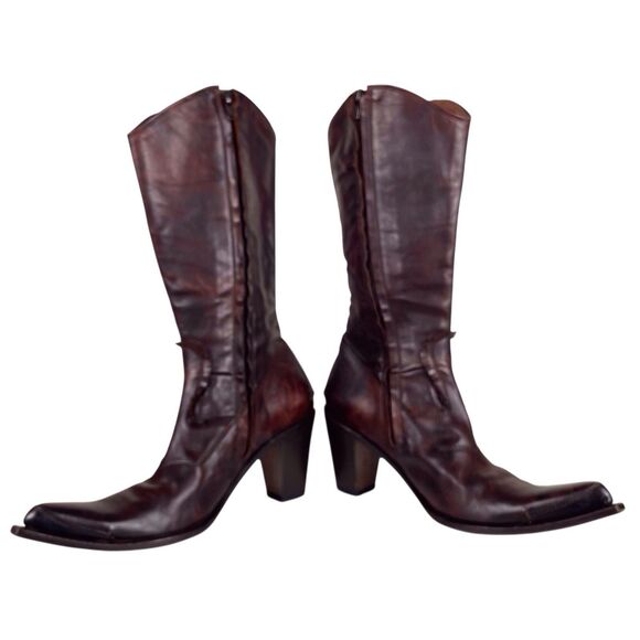 KOBRA Women's Leather Western Boots Size 39 (8.5–9) Brown Made in Italy EUC - Picture 11 of 16